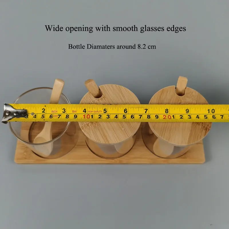 Thumbnail: 3 PCS Set Glasses Storage Jar Candy Cookies Tea Coffee Beans