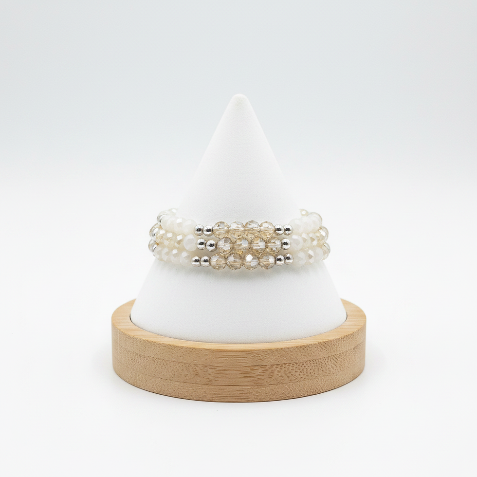 Thumbnail: Éclat de Champagne - Triple Strand Bracelet - Maison de Bijoux by Quarry