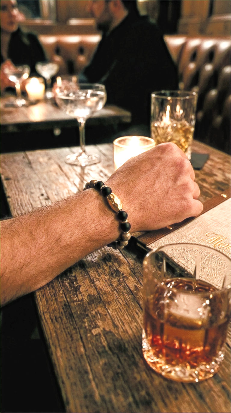Thumbnail: Fossil Forge Bracelet | Cowry Fossil & Black Onyx | Noir by Quarry