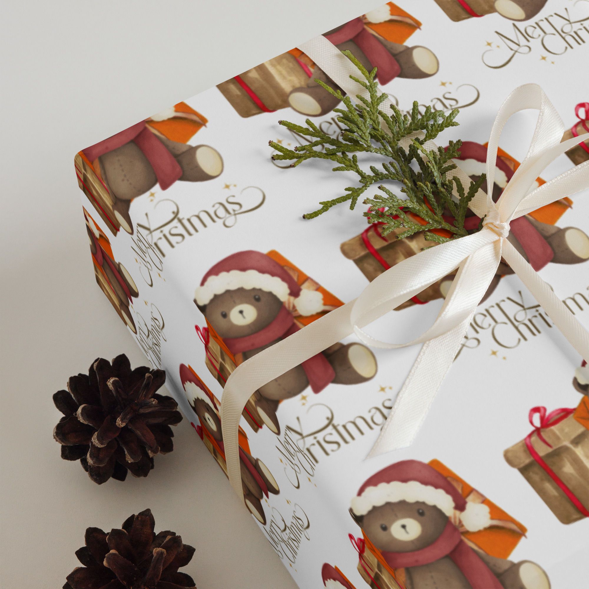 Quarry Wrapping Paper Sheets - Teddy Bear - Set of 3