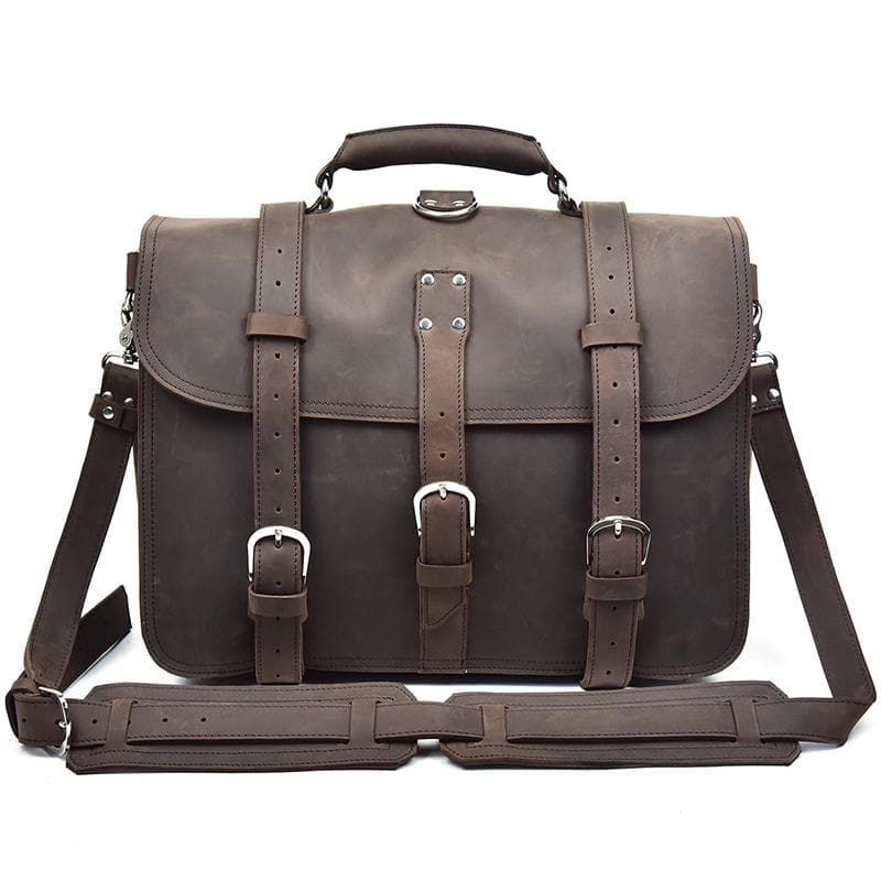 Thumbnail: The Gustav Messenger Bag | Large Capacity Vintage Leather Messenger Bag