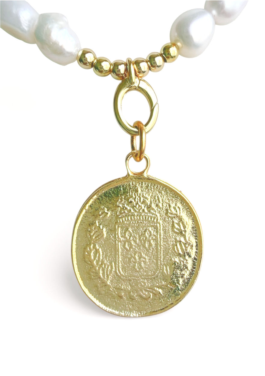 Thumbnail: Trésor de Perle “Pearl Treasure”, Pearl & Gold Necklace, Bracelet, & Earring Set