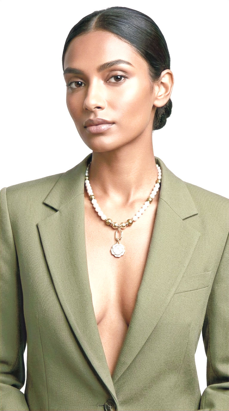 Thumbnail: Jardin de Perles Freshwater Pearl & Gold Flower Necklace | Maison de Bijoux