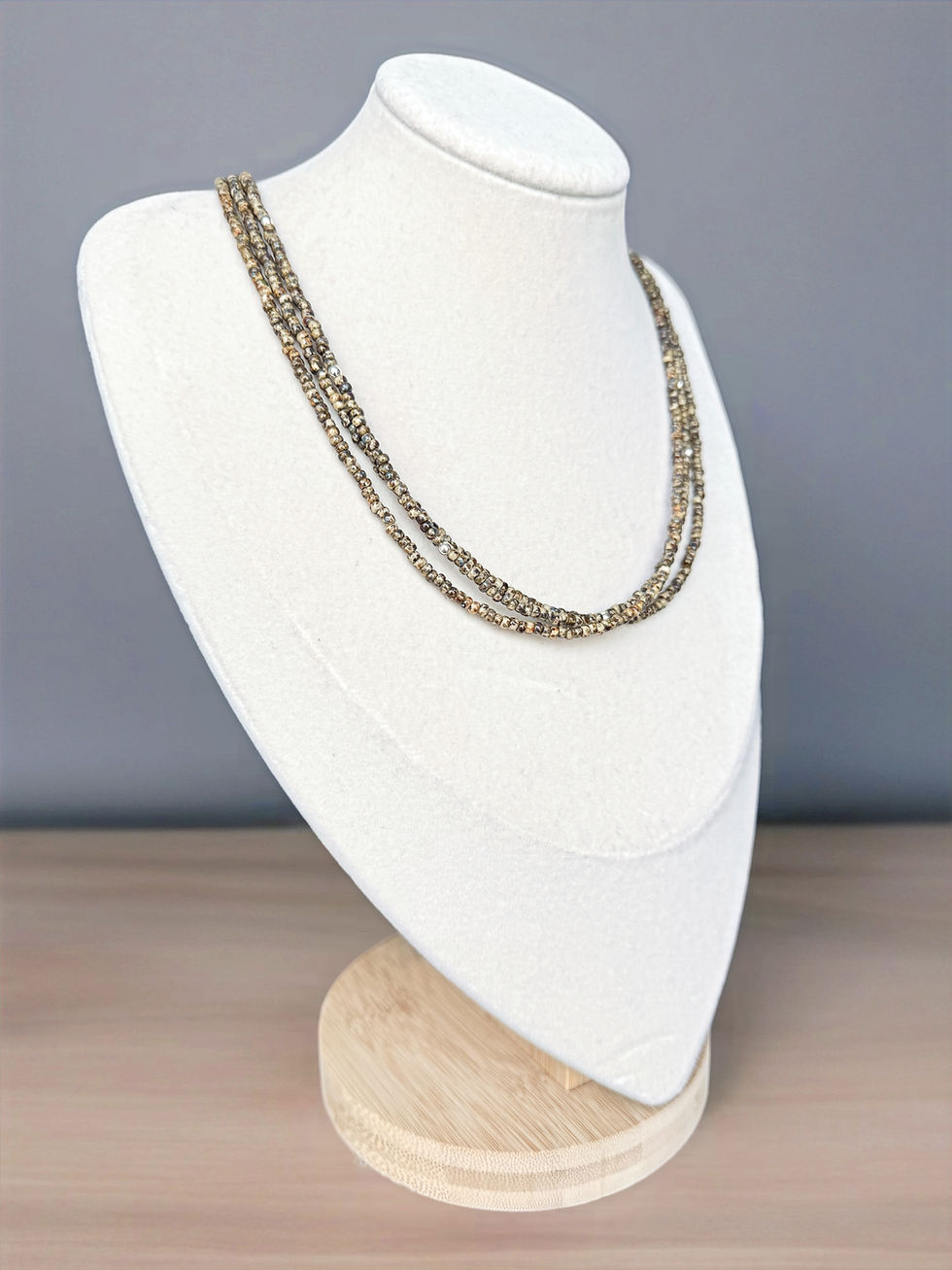 Thumbnail: Moku: Oneone Triple Strand Necklace - "Sand Necklace"