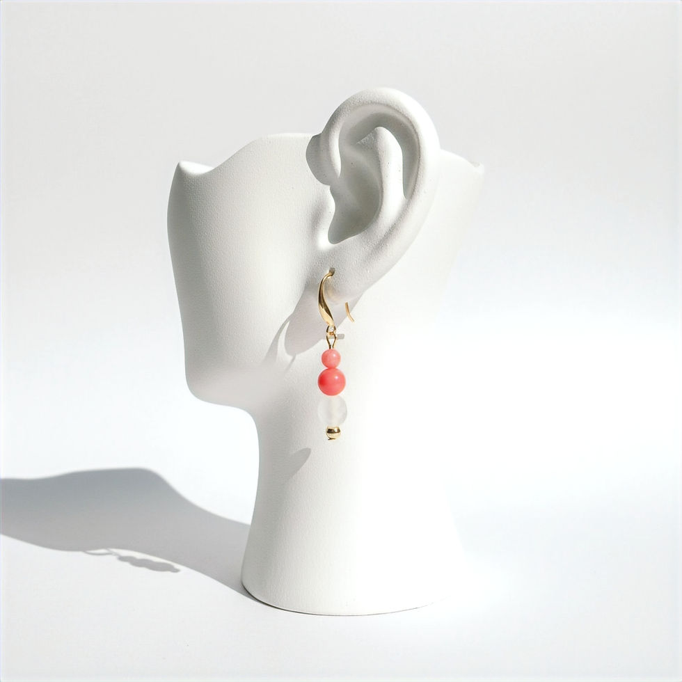 Thumbnail: Lele Kai - Vintage Pink Coral Necklace & Earrings Set - Moku Collection