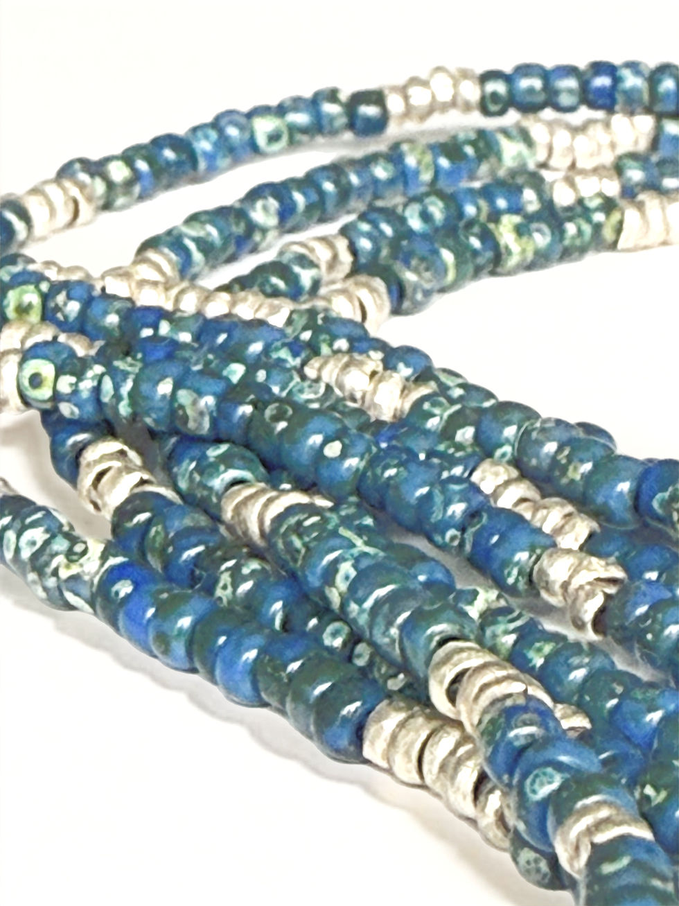 Thumbnail: Kai Hōkū Four Strand Blue Miyuki Necklace | Fair Trade Ethiopian Beads | Moku by Quarry