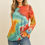 Thumbnail: Long Sleeve Boat Neck Tie Dye Round Hem Top