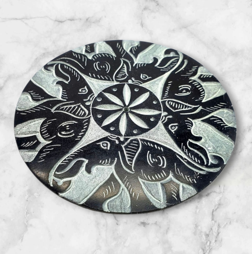 đ Porte-encens en pierre â Symboles ĂlĂ©phants đ