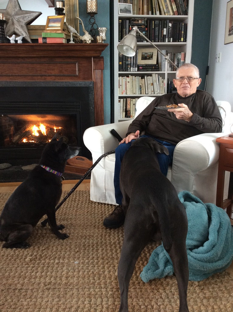 Dennis was always good for a treat. Pickle and Moose sure did appreciate him, and I am sure they still enjoy treats at breakfast with him now too...