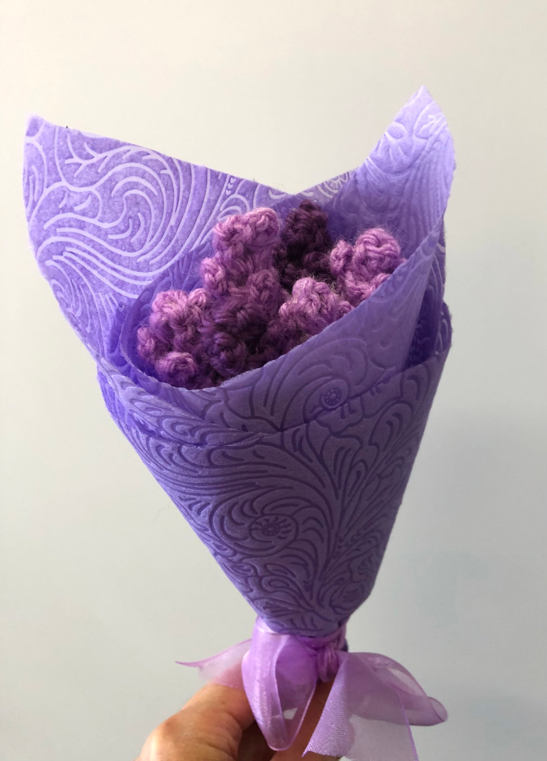 Crochet lavender posy