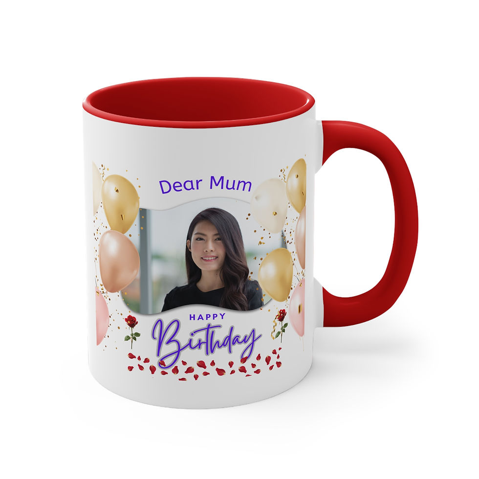 Thumbnail: Floral Mother & Daughter Birthday Mug - "Dear Mum" Two-Tone Coffee Cup 11oz