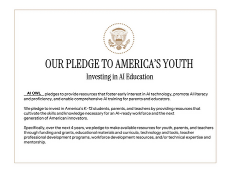 AI Owl Recognized by the White House for Investing in AI Education