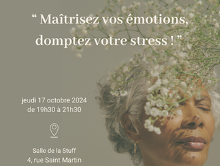 Conférence Stress  et émotions: 17octobre 2024 à 19h30 à Guerlange