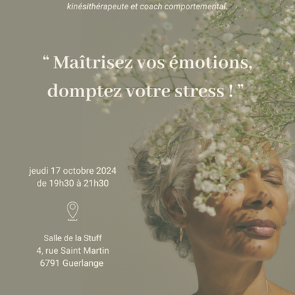 Conférence Stress et émotions: 17octobre 2024 à 19h30 à Guerlange