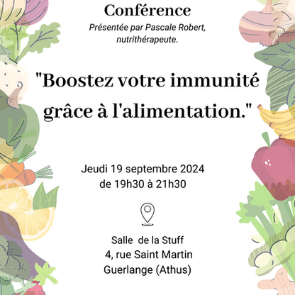 Conférence nutrition 19 septembre 2024 19h30 à Guerlange