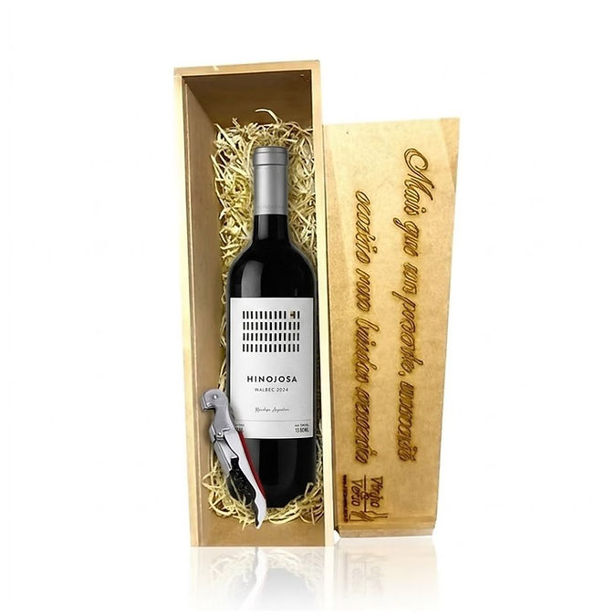 Kit Presente Vinho Argentino Hinojosa Malbec + Abridor