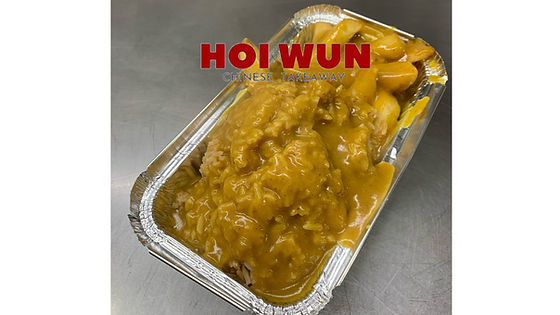 222. Large Tray Fried Rice, Chips & Curry Sauce (1)