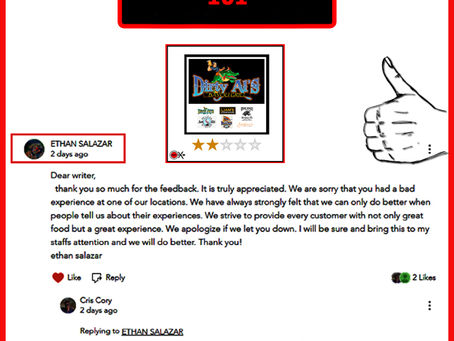 Dirty Al's Bayou Grill - Response to our review: