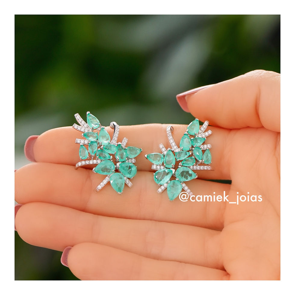 Brincos Earcuff festa Colombiana, Prata 925