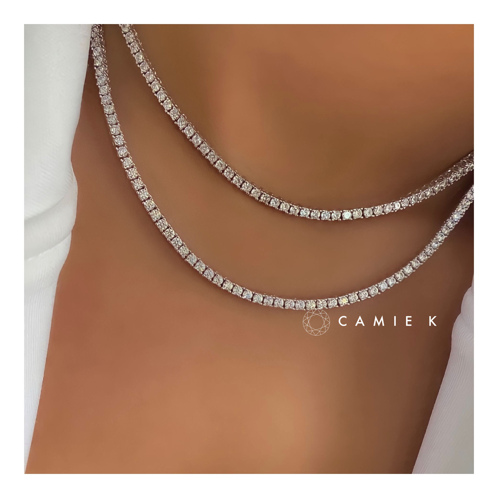 Colar riviera tradicional 43cm, Prata 925