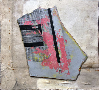 cement sheet abstract painting on canvas by Glenn Locklee