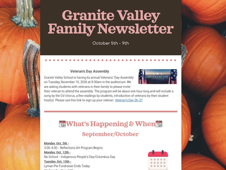 GVS – Oct. 05 2026 Newsletter