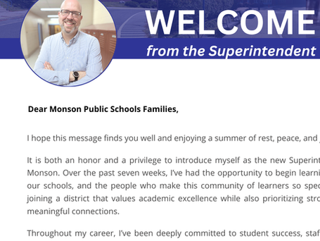 Welcome from the Superintendent, 2025–2026 School Year