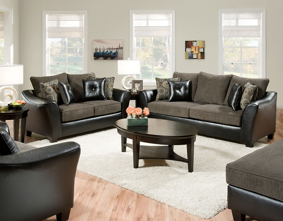 Black and Gray Sofa Set