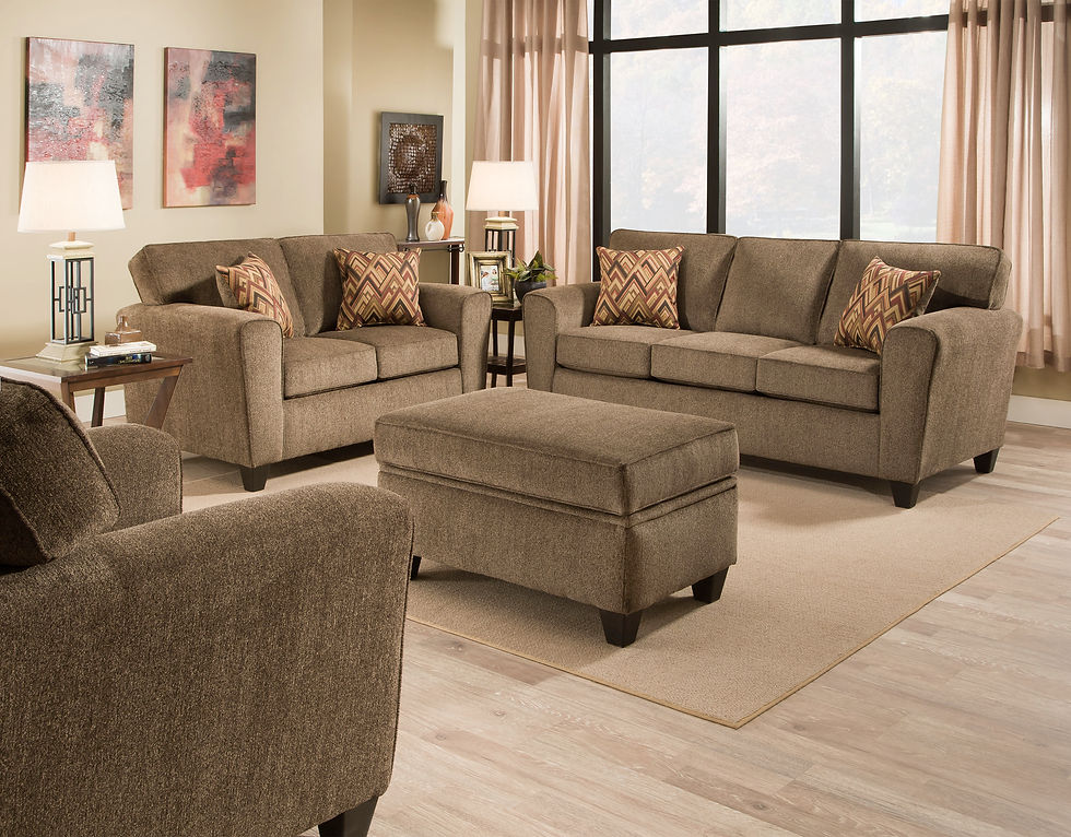 Brown Sofa and Loveseat
