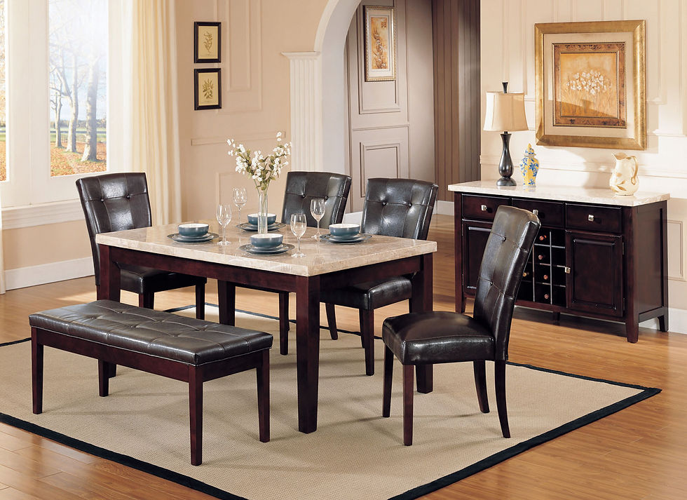 Solid White Marble Dinette