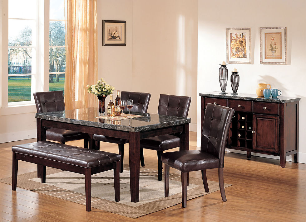 Solid Black Marble 5 Pc Dinette
