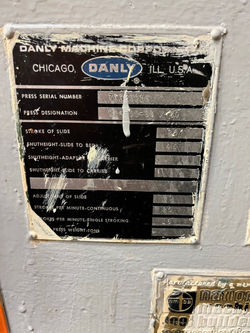 500 ton danly data plate