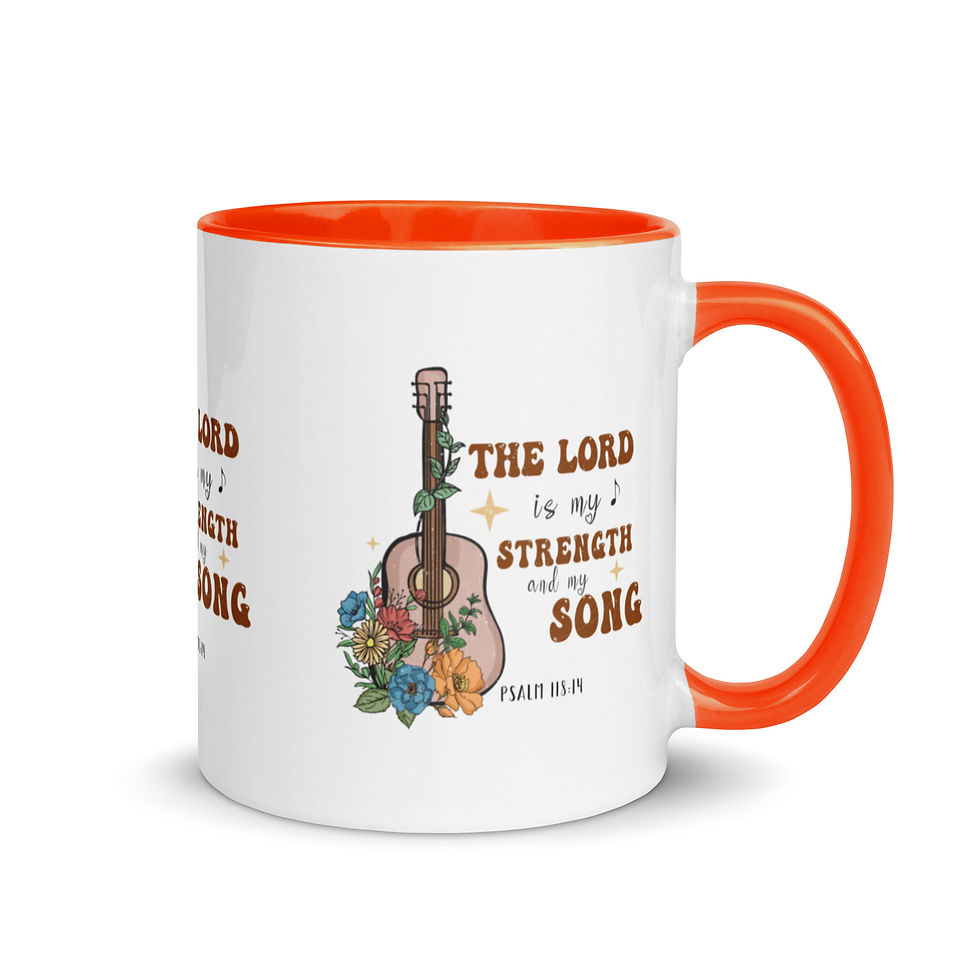 Thumbnail: ChristianWalk the Lord is my rock & song design color mug