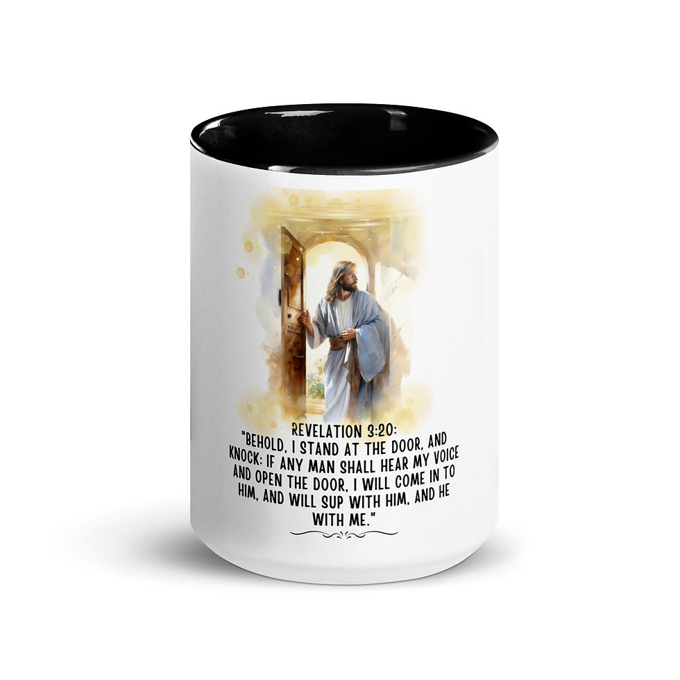 Thumbnail: ChristianWalk Revelation 3:20 design color mug