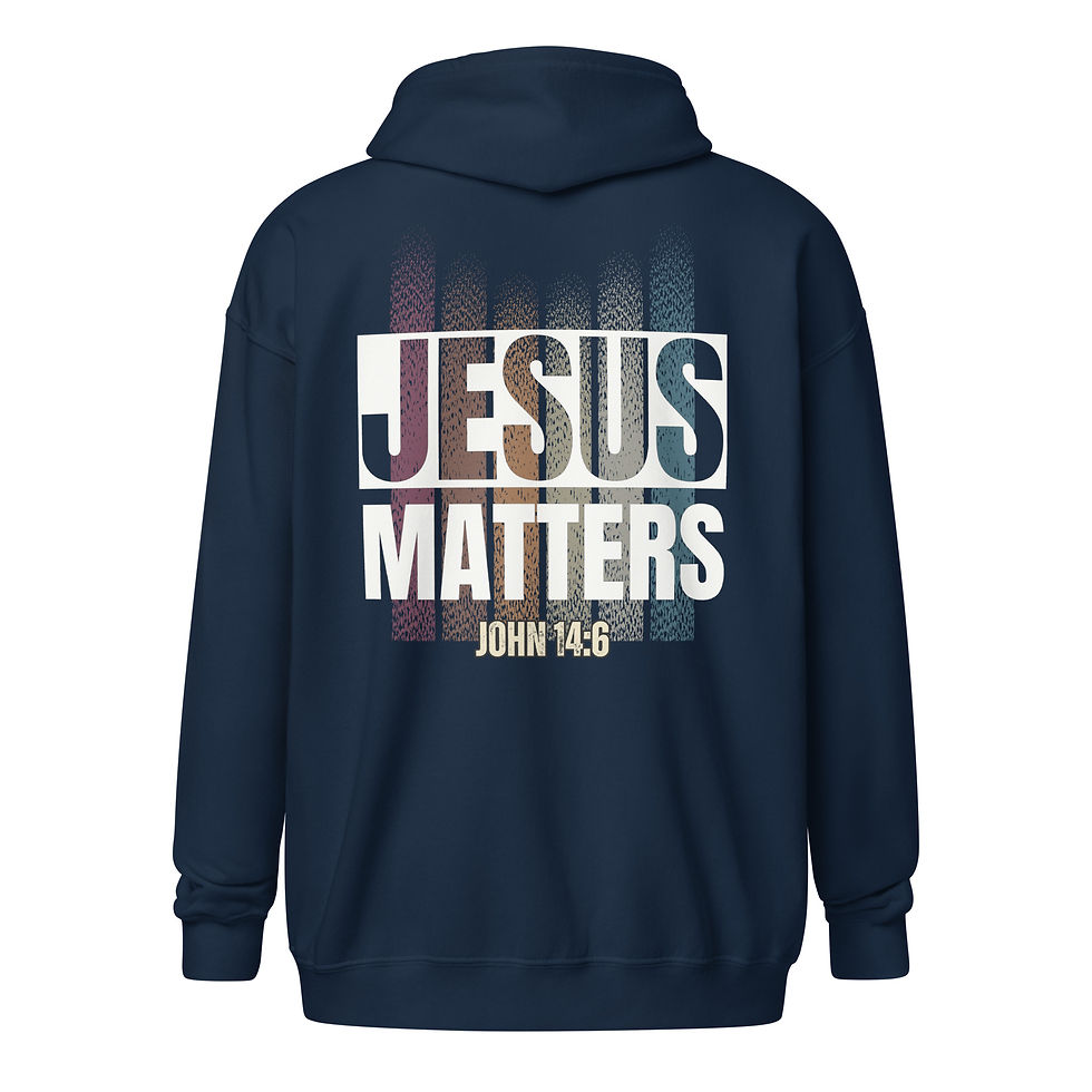 Thumbnail: ChristianWalk Jesus matters back design zip hoodie