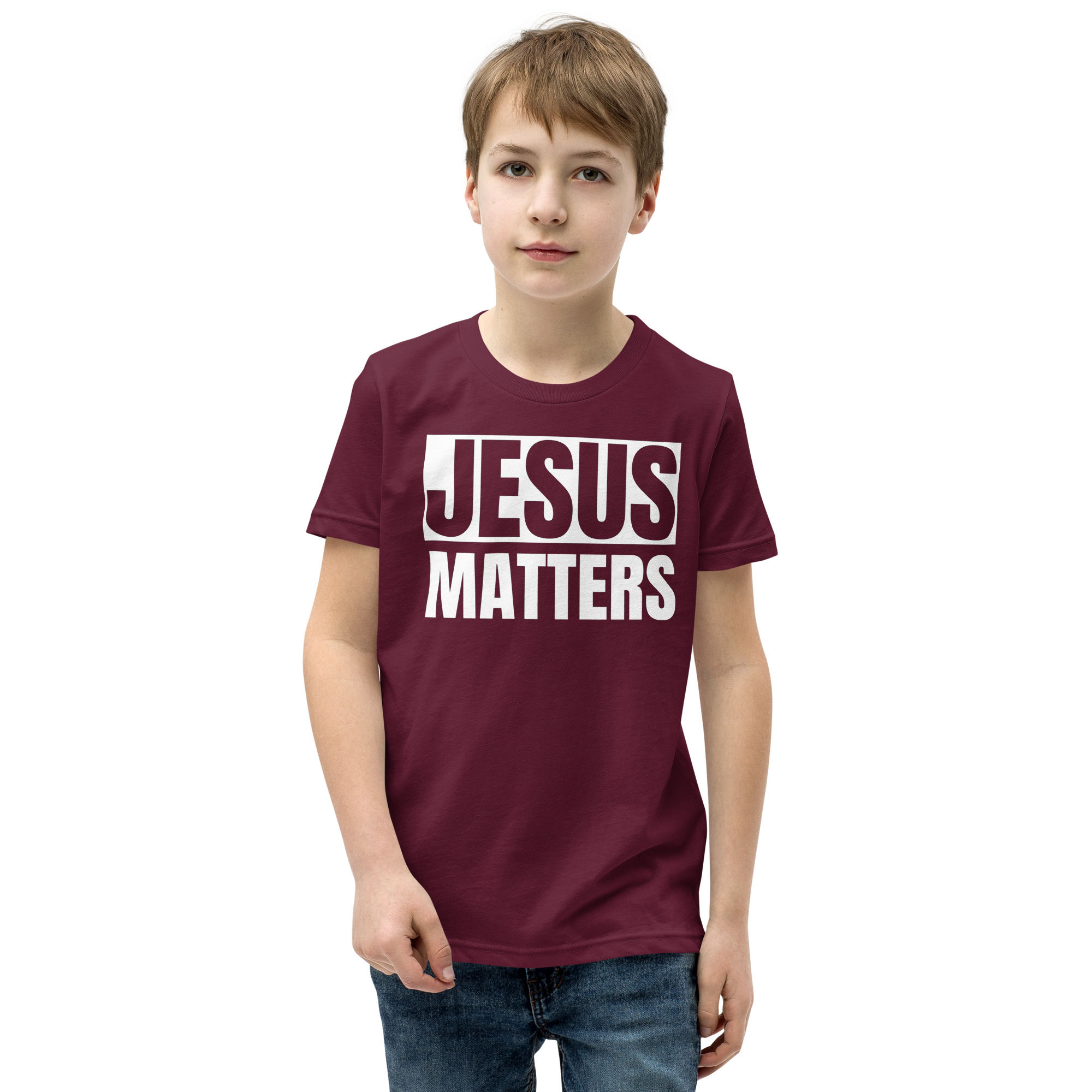 ChristianWalk Jesus matters front design youth Short Sleeve t-Shirt