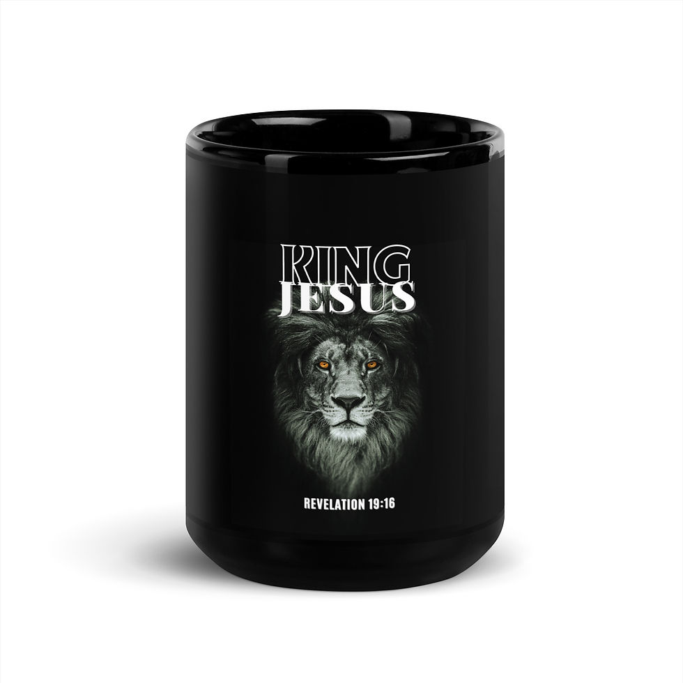 Thumbnail: ChristianWalk King Jesus design black mug