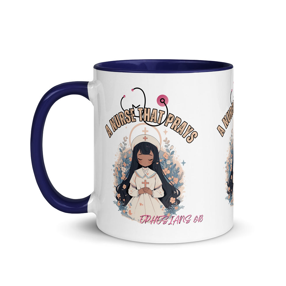 Thumbnail: ChristianWalk a nurse that prays design color mug 
