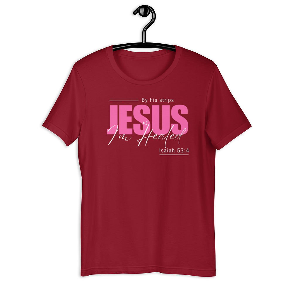 Thumbnail: ChristianWalk by his stripes I am healed front design t-shirt