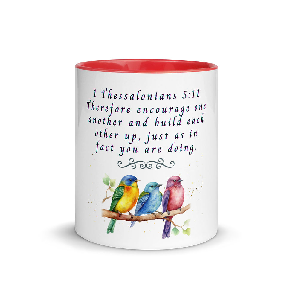 Thumbnail: ChristianWalk 1 Thessalonians 5:11 design color mug