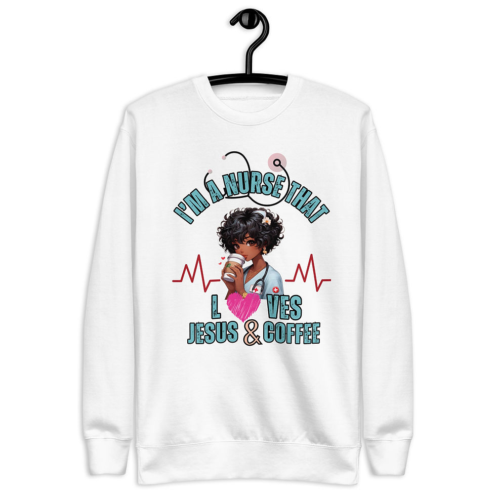 Thumbnail: ChristianWalk I'm a nurse that loves Jesus & coffee design sweatshirt