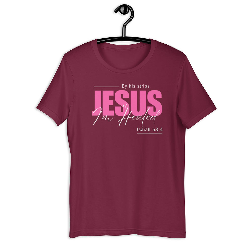 Thumbnail: ChristianWalk by his stripes I am healed front design t-shirt