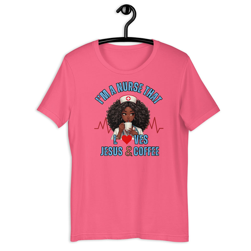 Thumbnail: ChristianWalk I'm a nurse that loves Jesus & coffee front design t-shirt
