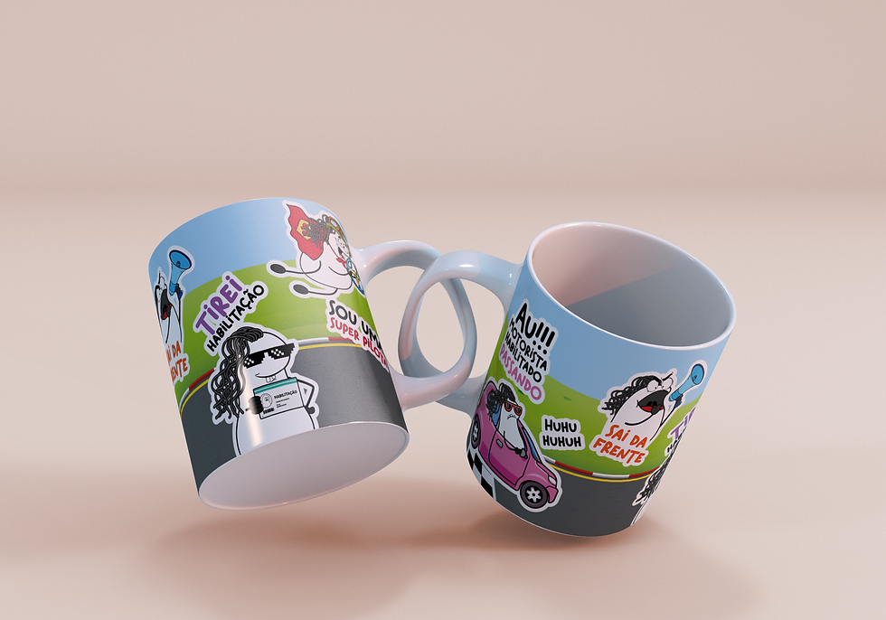 Miniatura: Arte para caneca -Motorista Habilitado (versão masculina e feminina)