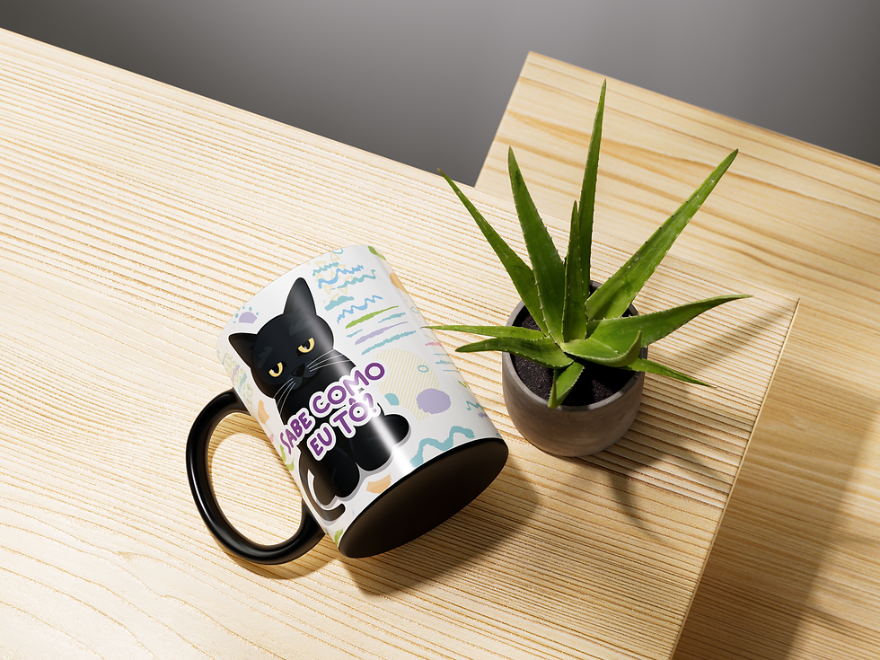 Miniatura: Arte para caneca - Gato debochado