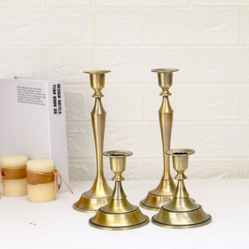 Simple European Alloy Candle Holder Ornaments