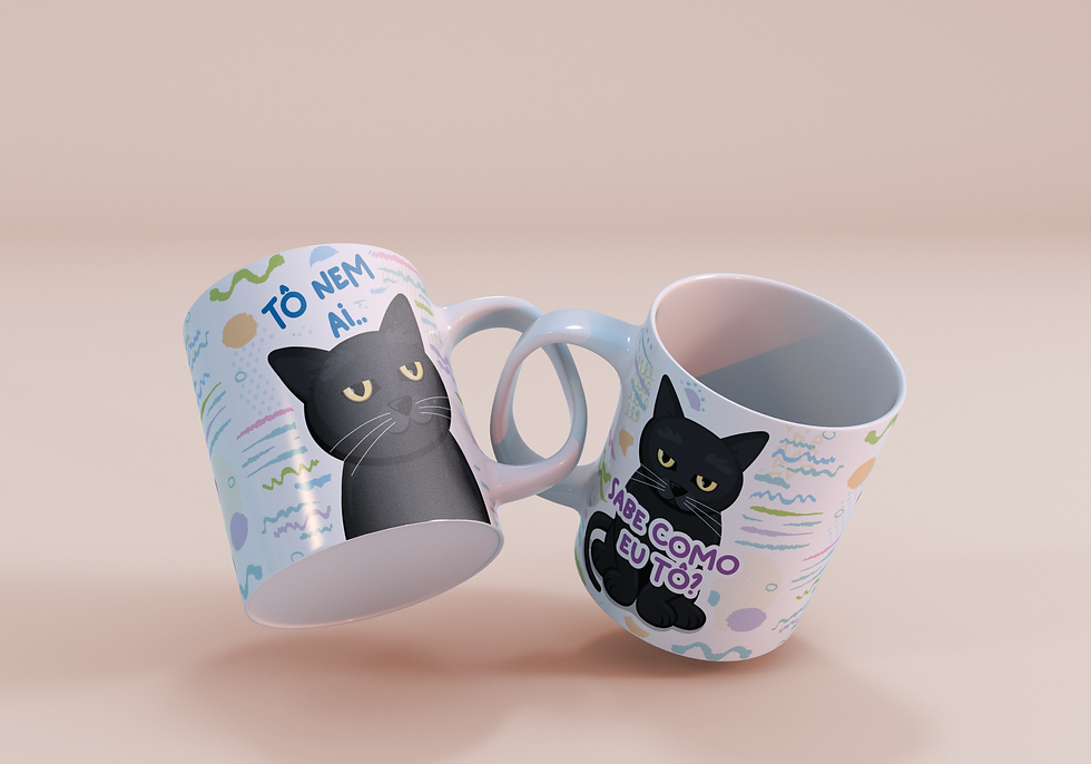 Miniatura: Arte para caneca - Gato debochado