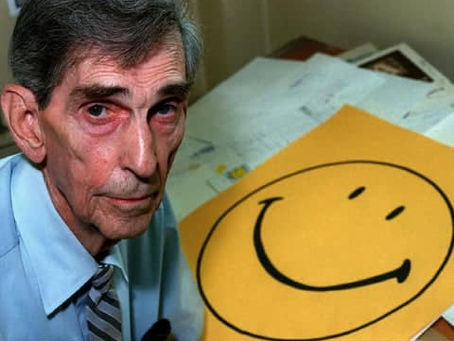 Cette tête de basset sous Prozac c’est celle de Harvey Ball, l’inventeur du smiley