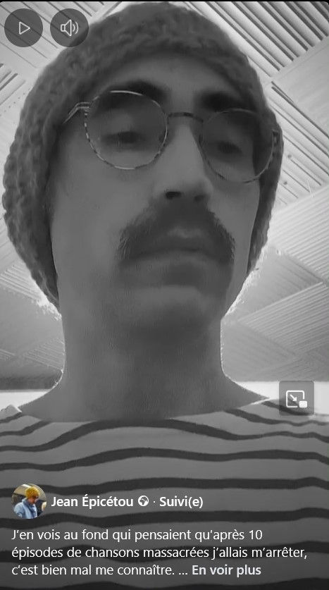 Voilà plusieurs semaines que Jean Épicétou reprend mes chansons (il en est à la douzième, il me semble)