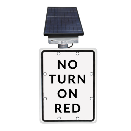R1011a No Turn on Red Sign Stop Lite